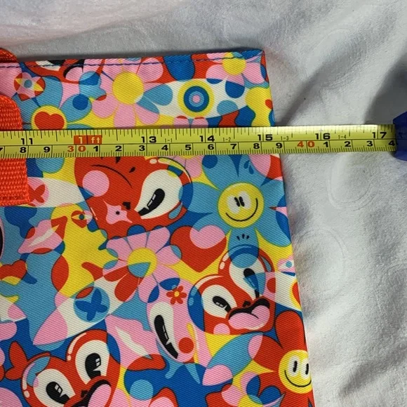 Estée Lauder Recycled Tote Bag Hearts Daiseys Smiles Gusseted Bottom Reusable - Picture 4 of 8